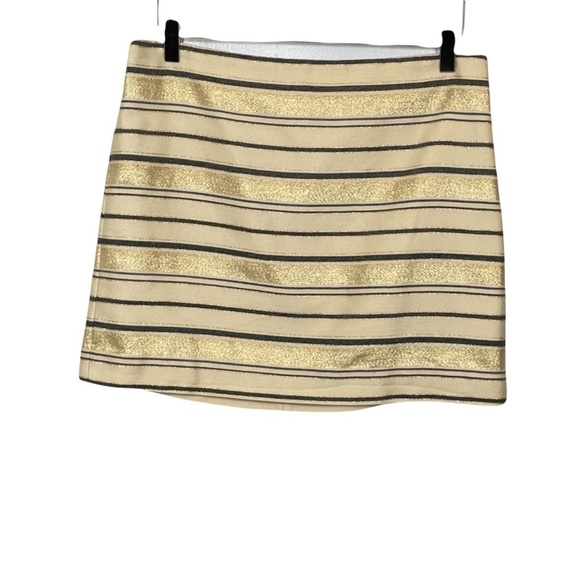 J. Crew Factory Striped Metallic Mini Skirt Size 8 - Picture 1 of 9